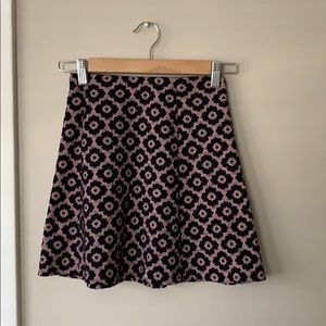 Zara Trafaluc Pink Purple Flora A-Line Mini Skirt